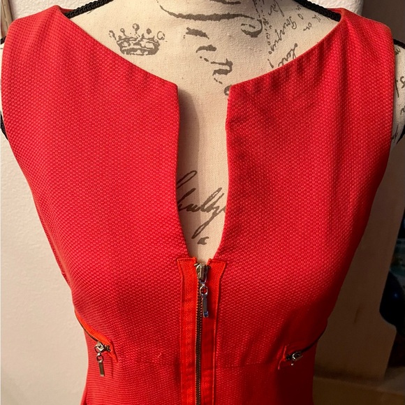 Moda International red-orange dress size 6. Vintage. - Picture 2 of 4